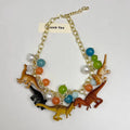 Exaggerated Three-Dimensional Color Dinosaur Pendant Necklace for Men Women 2025 New Sweet Cool Fashion Trend Beaded Necklace